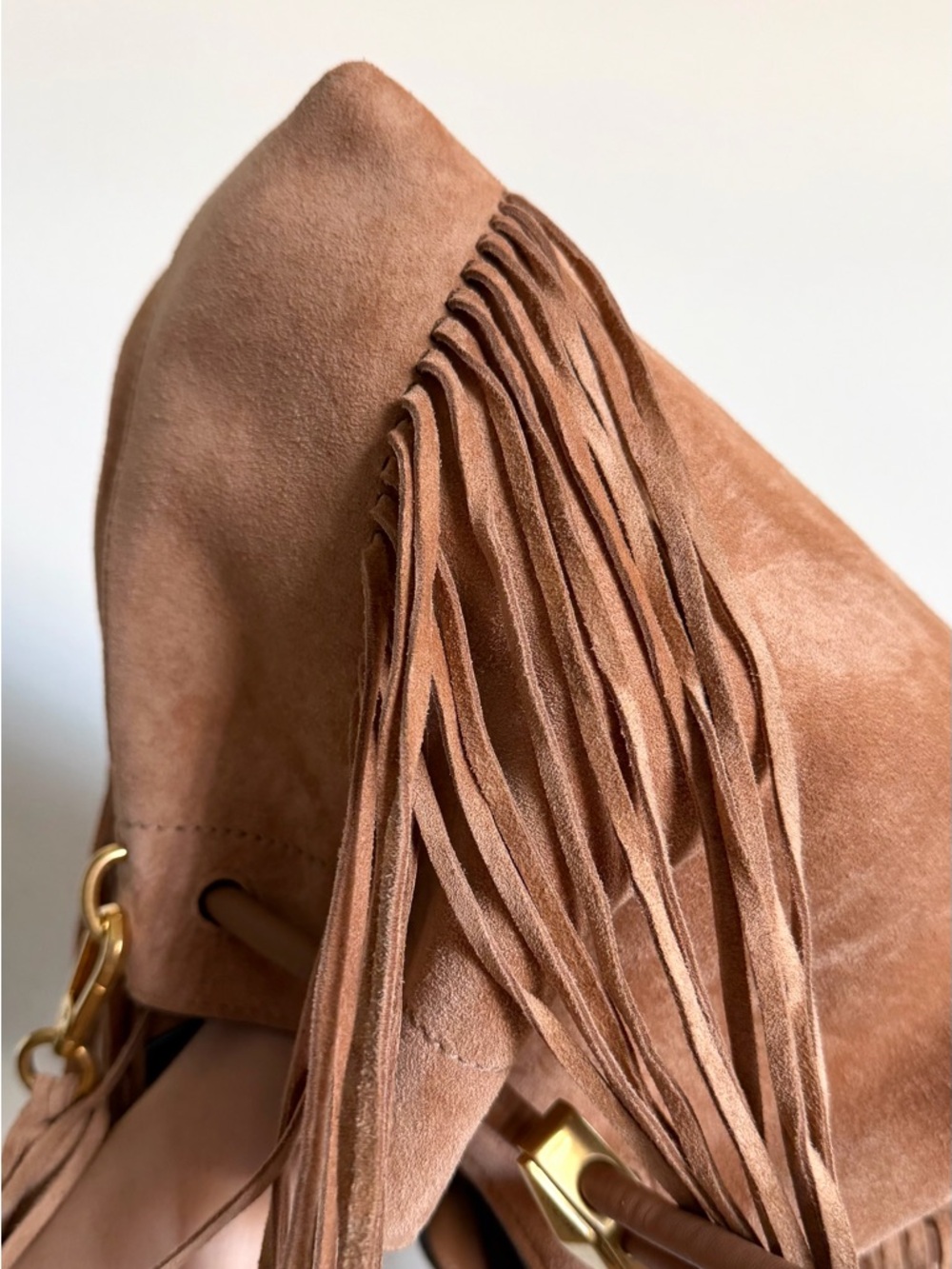 Jimmy Choo Cinch Medium Suede Shoulder Bag With Fringes - Picture 12 of 14